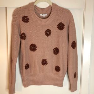 Madewell Pink Flower Sweater